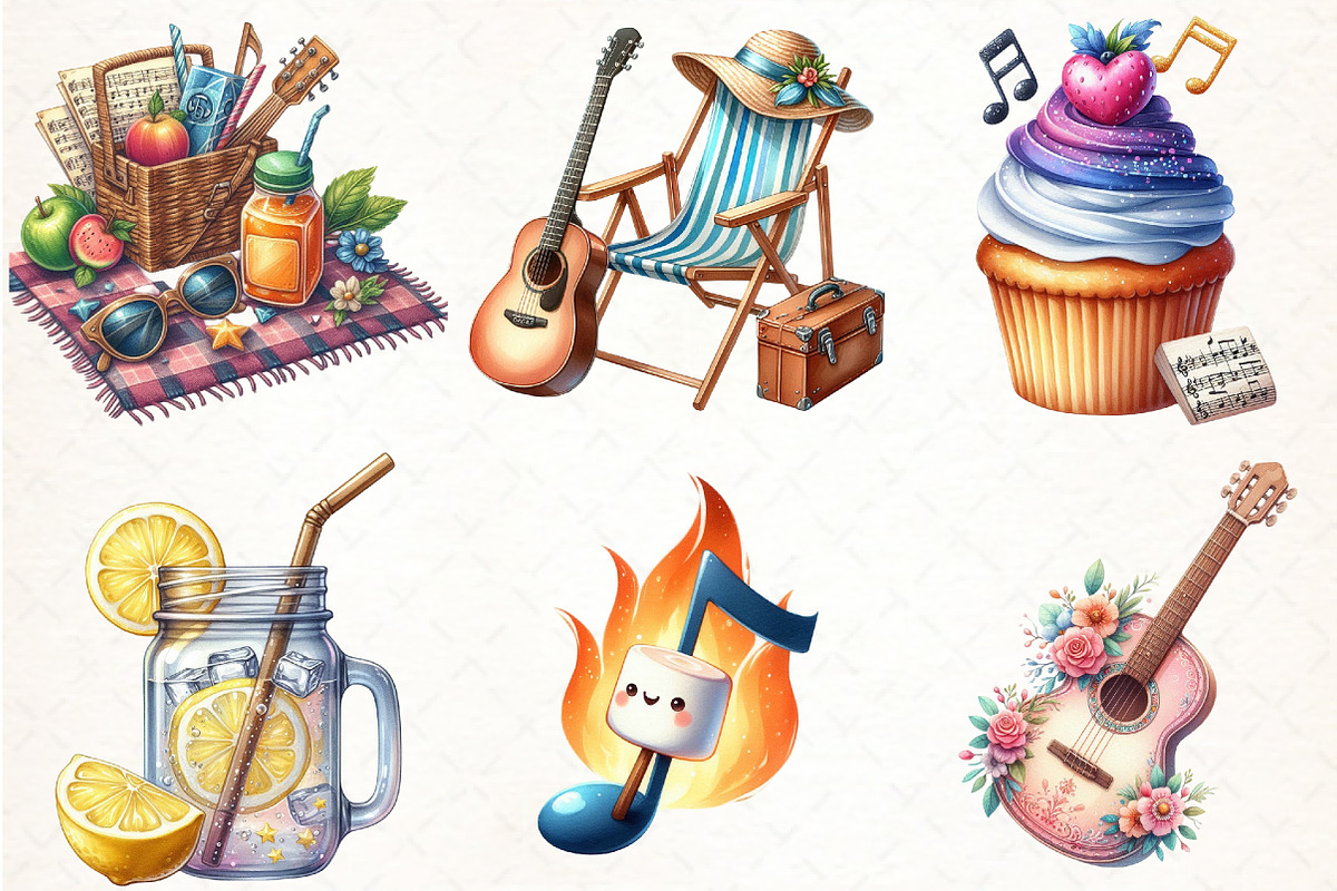 Picnic Party Music Festival Clipart, an Illustration by Pixels.Craft (Photo 2 of 7)