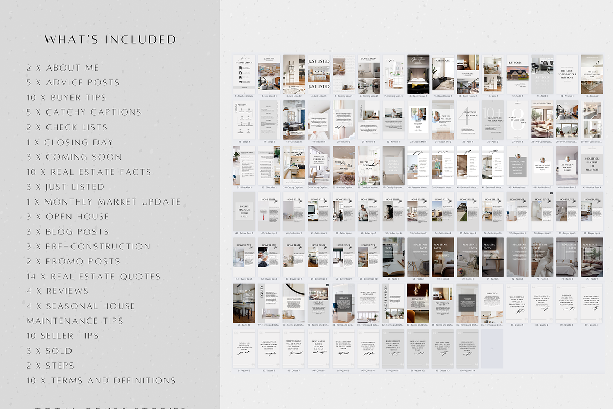 100 Real Estate Stories Template, a Social Media Template by ZoaniDesign (Photo 2 of 11)