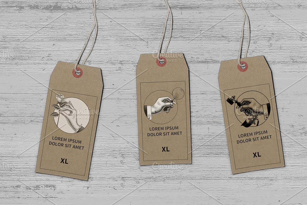 Vintage Engraved Hands Vector Set, a Person Illustration by Retro Graphic Box (Photo 3 of 8)