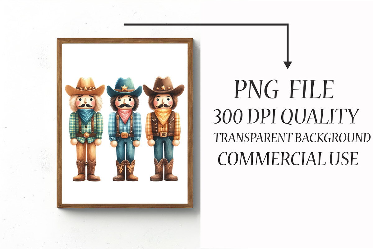Cowboy Nutcrackers, Christmas PNG, an Illustration by Libby Wishes (Photo 2 of 6)