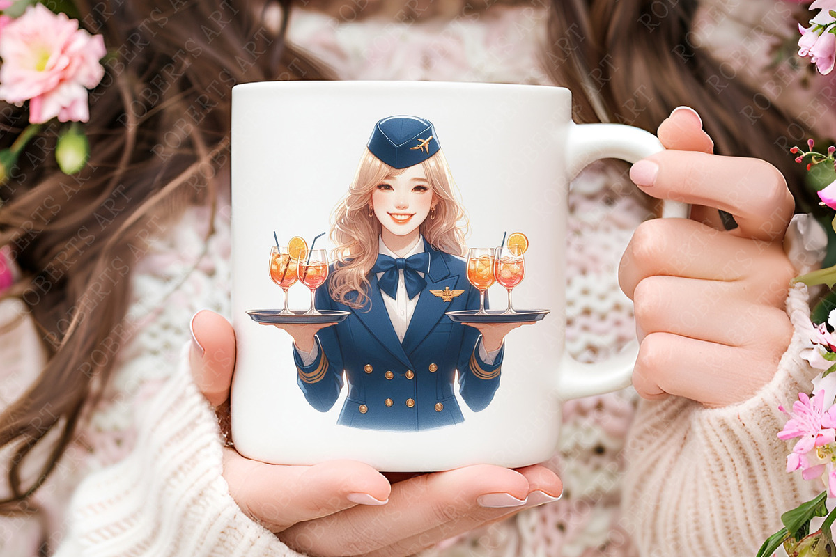 Flight Attendant Watercolor Cliparts, an Illustration by RobertsArt (Photo 6 of 8)