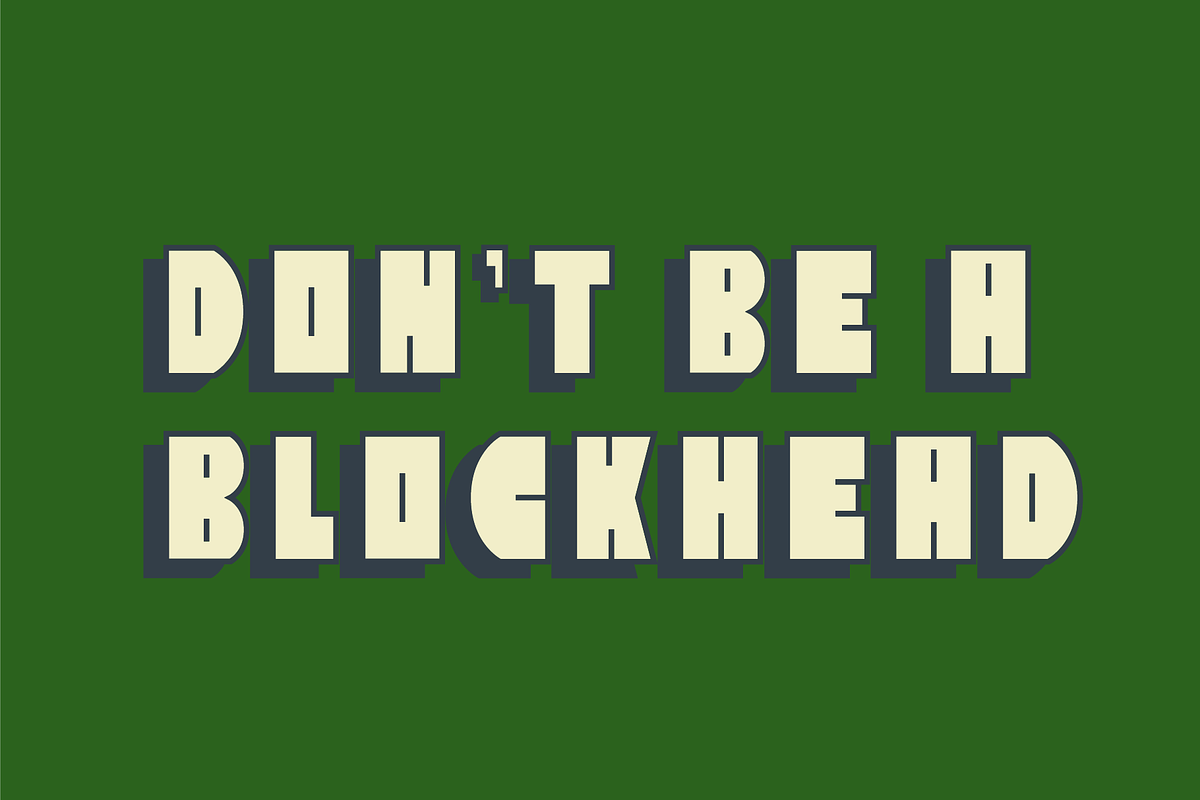 Block Head, a Sans Serif Font by Foundry73 (Photo 9 of 9)