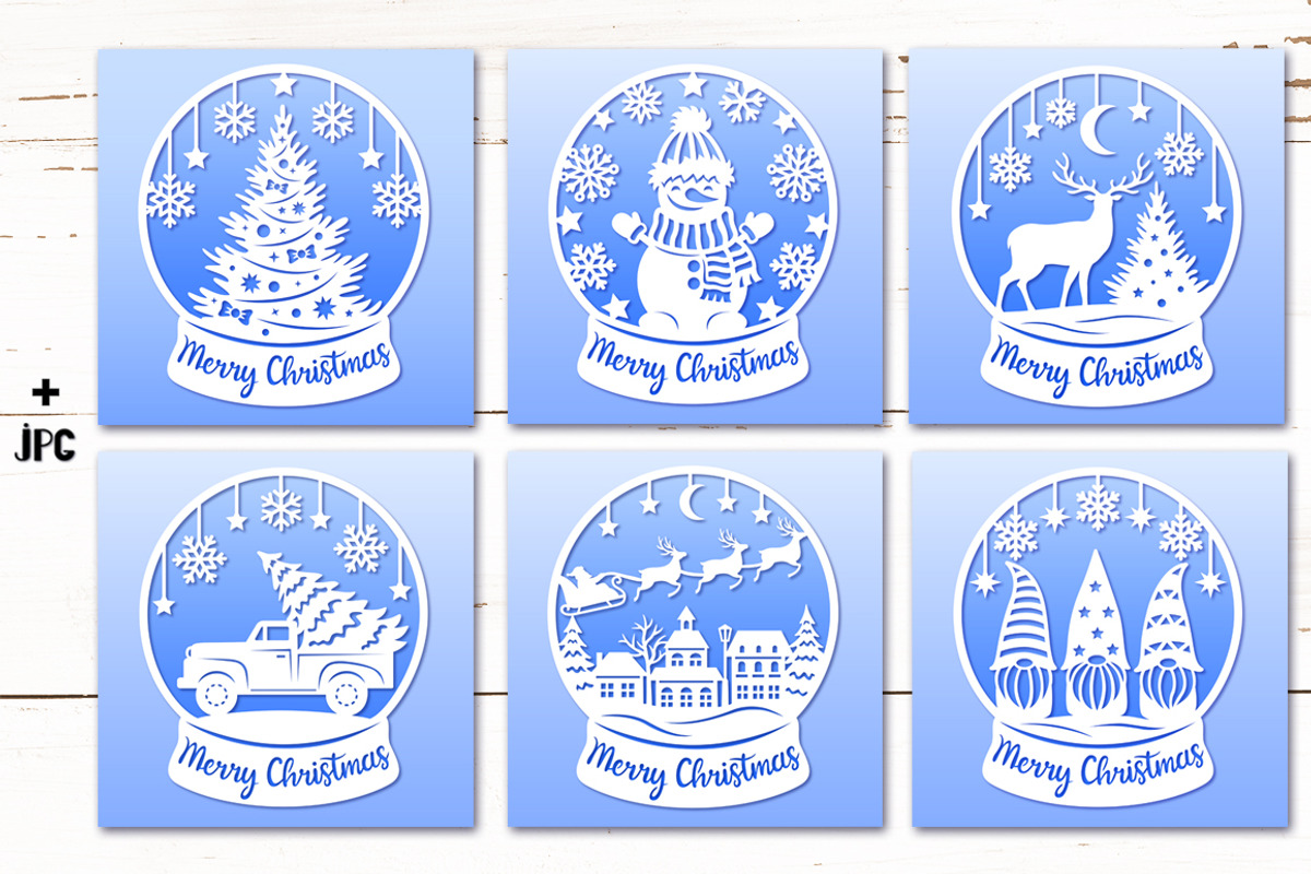 Snow Globe Papercut Bundle SVG, a Graphic by Digital_Craftyfox (Photo 3 of 15)