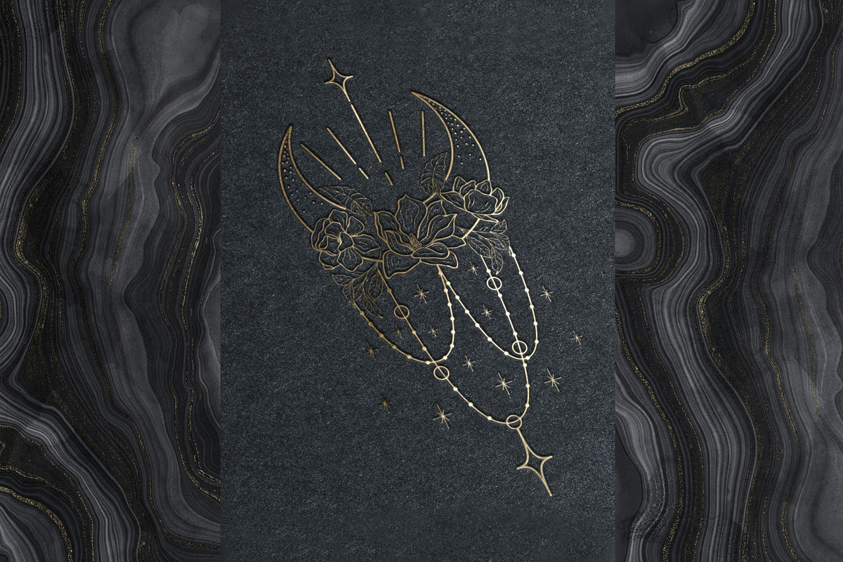 Botany & Moon. Hand Drawn Line Art., a Decorative Illustration by Designwork (Photo 19 of 20)
