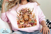 Fall Highland Cow PNG, a Seasonal Illustration by Daily.Designs (Thumbnail 3 of 5)
