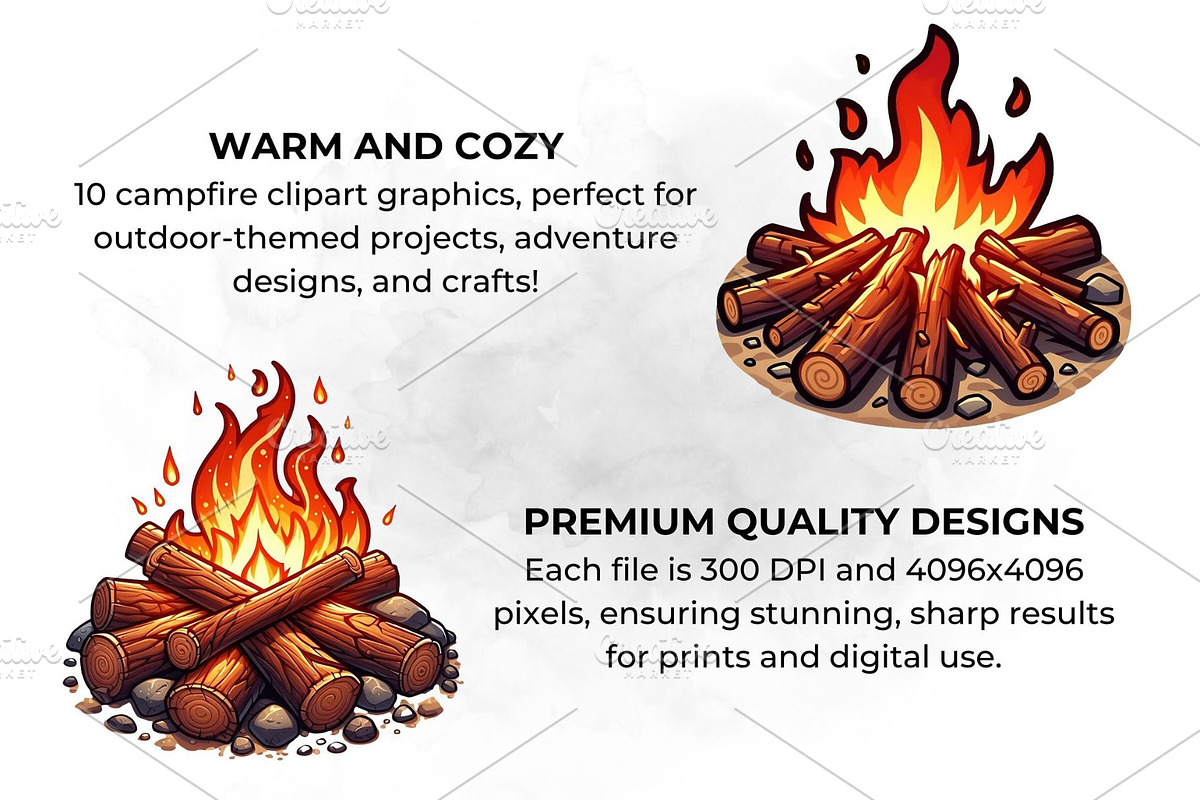 Campfire Clipart PNG Bonfire Art, an Object Illustration by QM_ART (Photo 3 of 7)