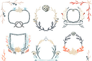 Watercolor And Ink Nautical Clipart