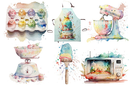 Set microwave, mixer, kitchen scales, an Illustration by ZinetroN