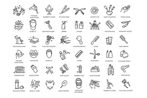 Barbershop Symbols, an Object Illustration by Tettygreen
