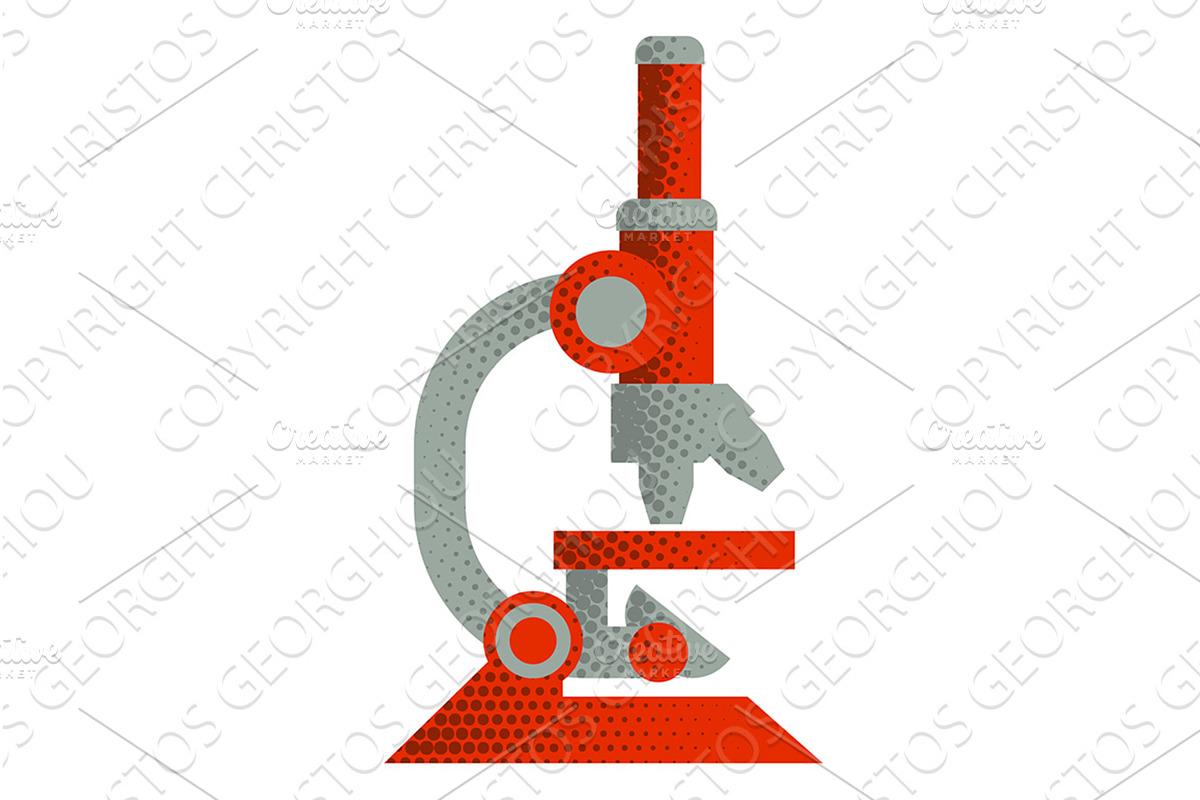 Microscope Retro Vintage Science, an Illustration by Christos Georghiou