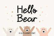 Hello Bear | Cute Script Font, a Script Font by Lightsense (Thumbnail 1 of 11)