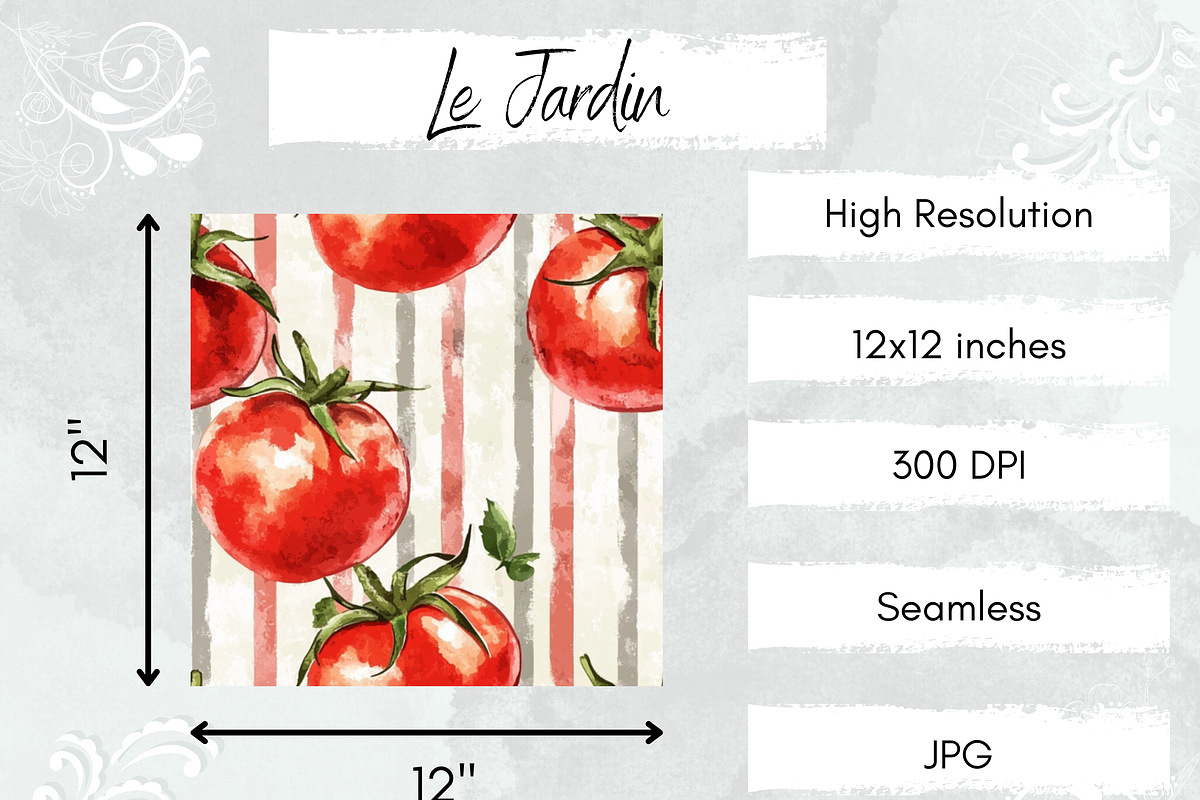 Veggie Garden with Stripes Pattern, a Pattern Graphic by Paper & Pattern Studio (Photo 4 of 9)