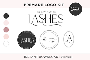 Luxury Lash Tech Logo Template Kit, a Branding & Logo Template by Studio Eburnean