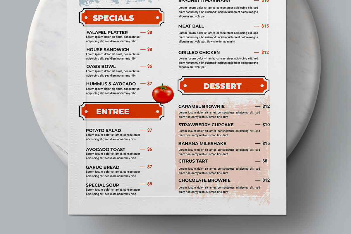 Food Menu Design Template, a Stationery Template by MightyDesign (Photo 3 of 8)