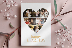 Heart Shaped Collage With Watercolor