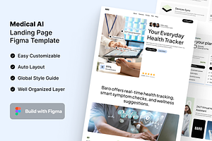 Medical AI Figma Template, a Landing Page Template by Rozepaars Design