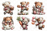 Whimsical Easter Teddy Bear Clipart, an Illustration by Black Bird Studio (Thumbnail 5 of 6)