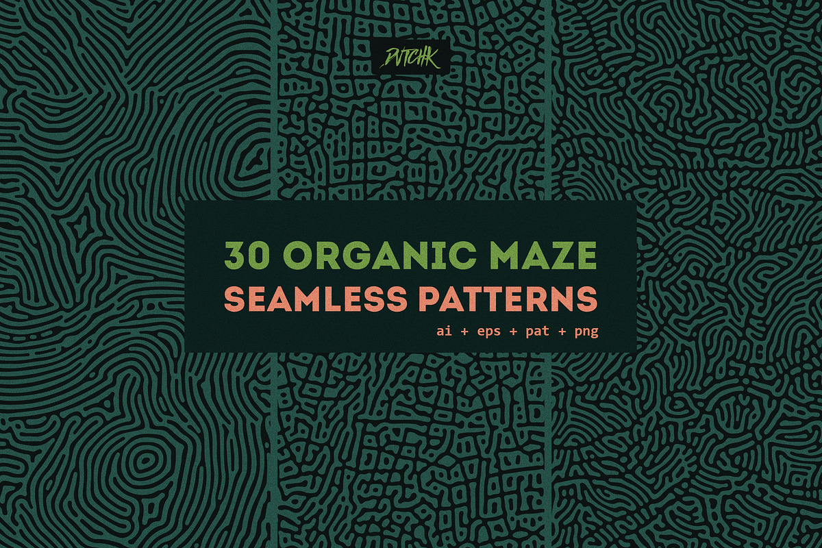 Organic Maze Seamless Patterns, a Pattern Graphic by dvtchk (Photo 2 of 12)