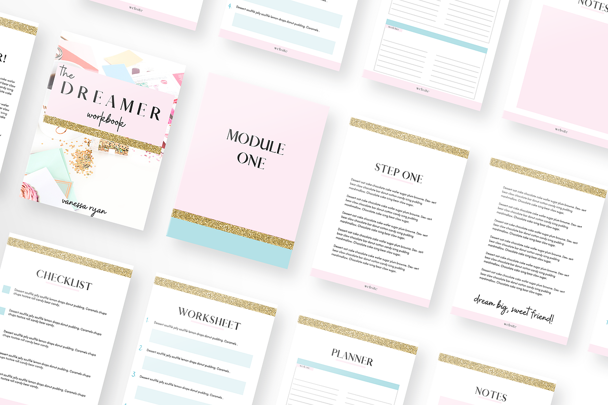 Dreamer Canva Workbook Templates Set, a Magazine Template by VanessaRyan.co (Photo 3 of 4)