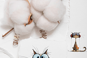 45 Quirky Cat Clipart Set, an Animal Illustration by Pati Charm Studio (Thumbnail 9 of 9)