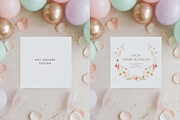 Square Card Mockup Champagne, a Product Mockup by TatiMockup (Thumbnail 2 of 3)