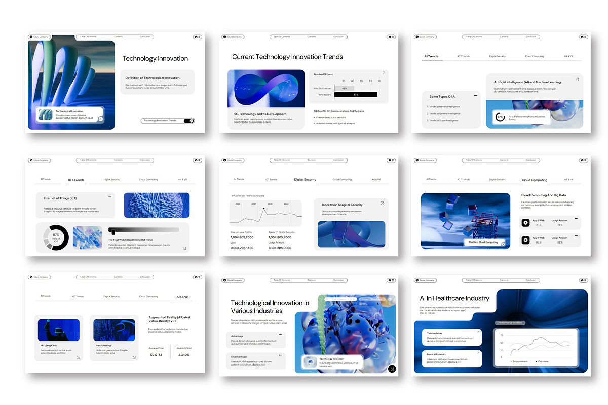 Modern Blue Powerpoint Template, a Presentation Template by Siska Arista (Photo 3 of 4)
