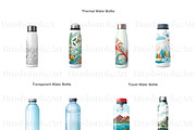 Water Bottle Clipart, Vintage Bottle, an Object Illustration by BrushstrokeArtGB (Thumbnail 2 of 9)