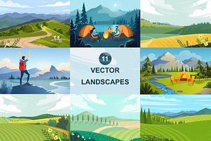 Landscape vector illustrations