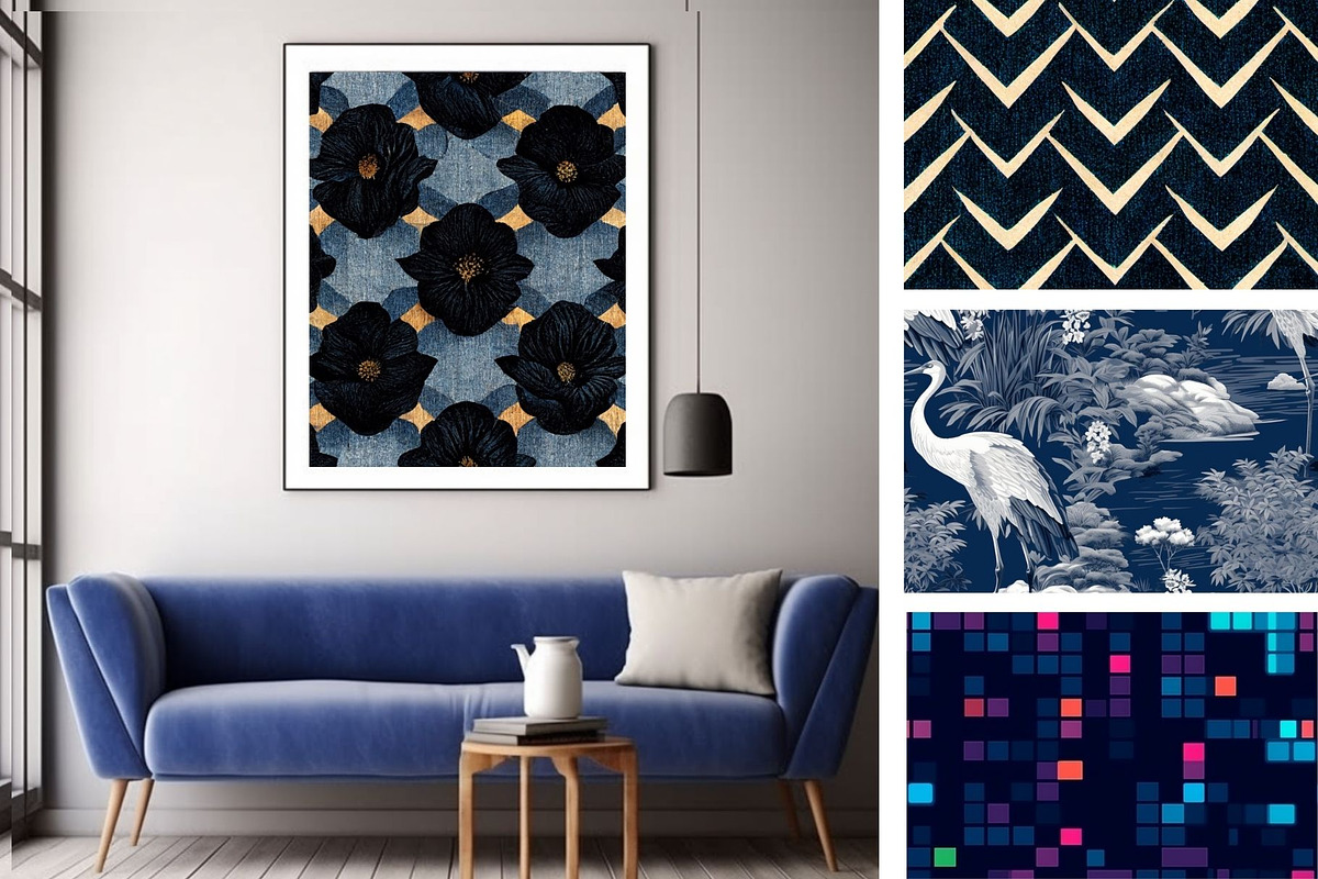 37 seamless blue modern pattern, a Pattern Graphic by ARTOZEN DIGITAL (Photo 4 of 15)