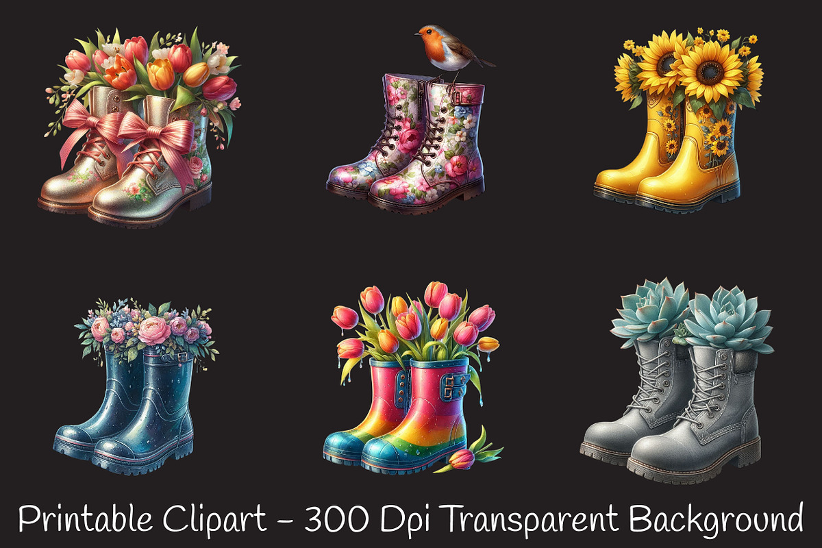 Garden Boots Sublimation Clipar, an Illustration by RobertsArt (Photo 5 of 7)
