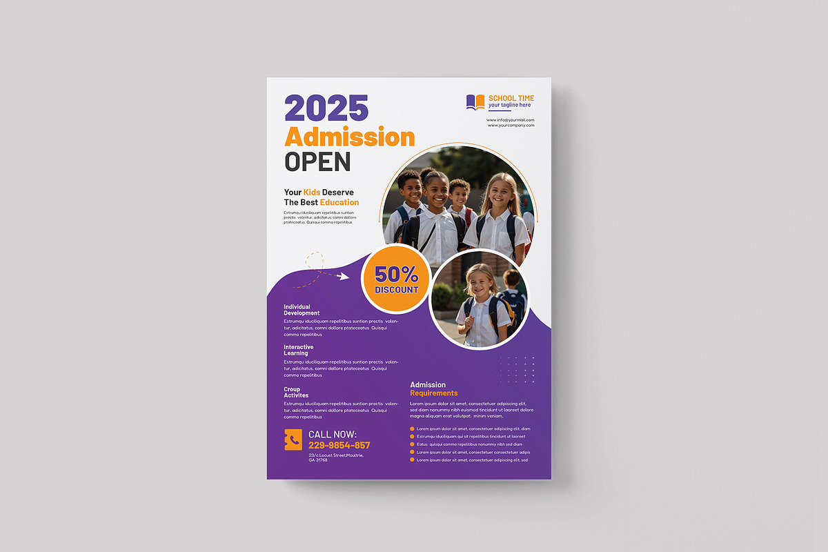 Admission Flyer Template, a Flyer Template by mrPixelLab (Photo 2 of 2)