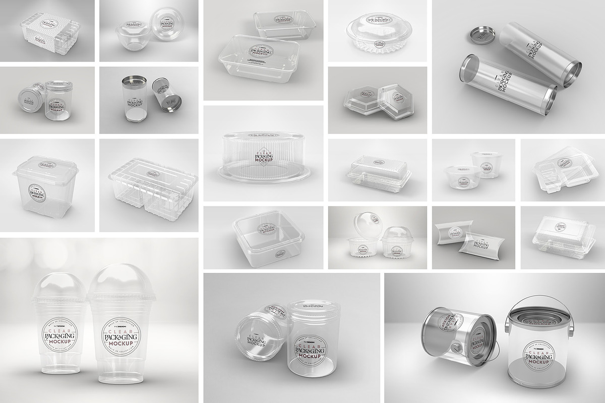 BUNDLE: Clear Packaging Mockups, a Cups & Container Mockup by INCDesign (Photo 3 of 11)