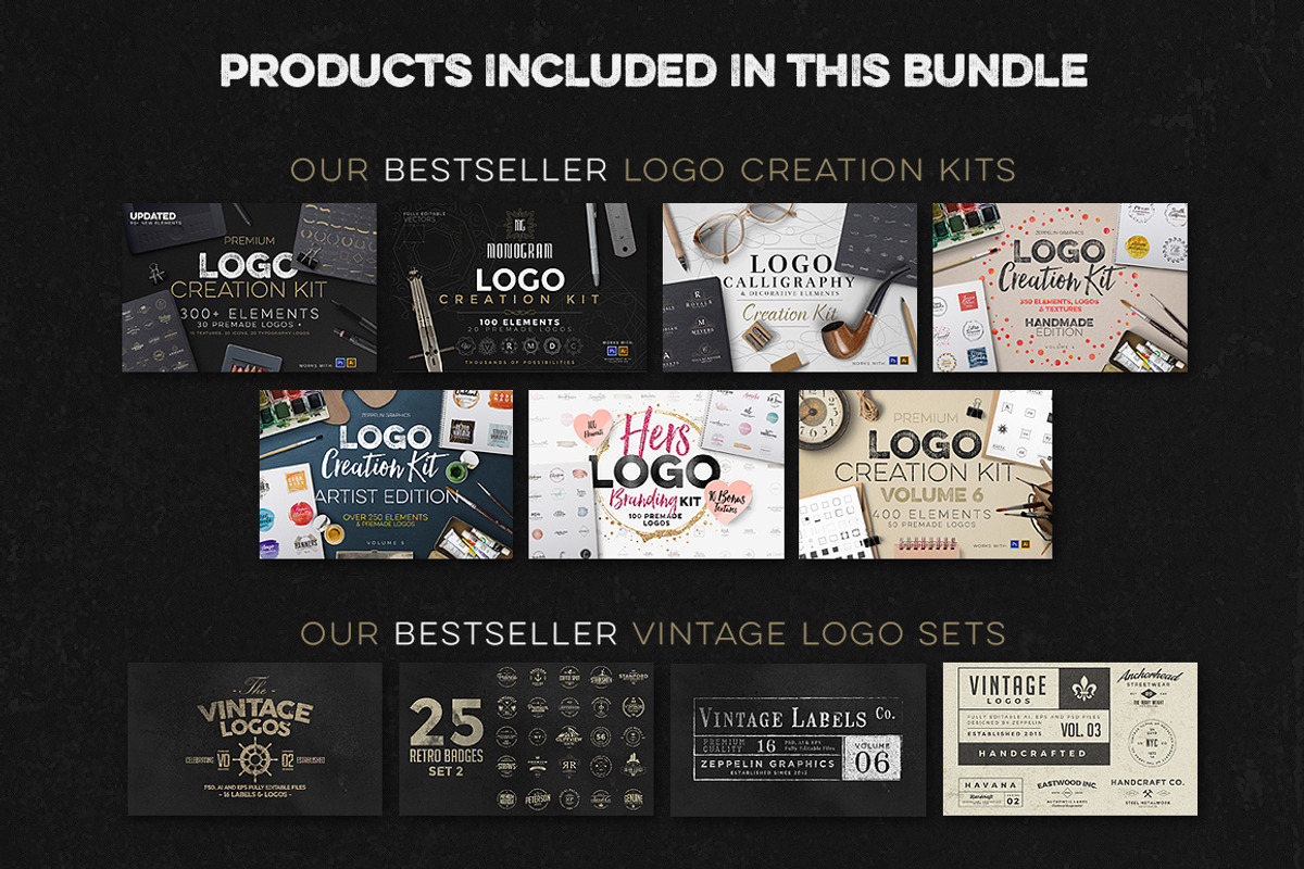 Logo Creation Kit Bundle Edition, a Branding & Logo Template by Graphicdome