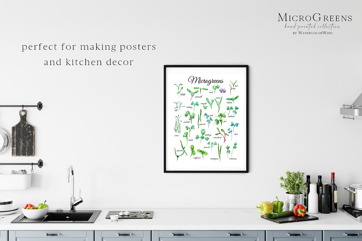 Microgreens sprouted seeds clipart, a Food Illustration by Ksenia Shmakova (Photo 8 of 8)