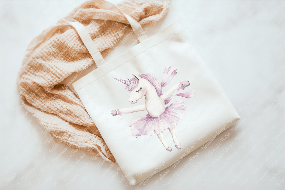 Watercolor Cute Unicorn Clipart, an Illustration by Watercolor design (Photo 6 of 11)
