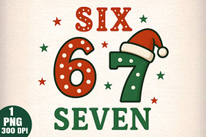 Funny Christmas Six Seven Santa Png, an Illustration by Daily.Designs