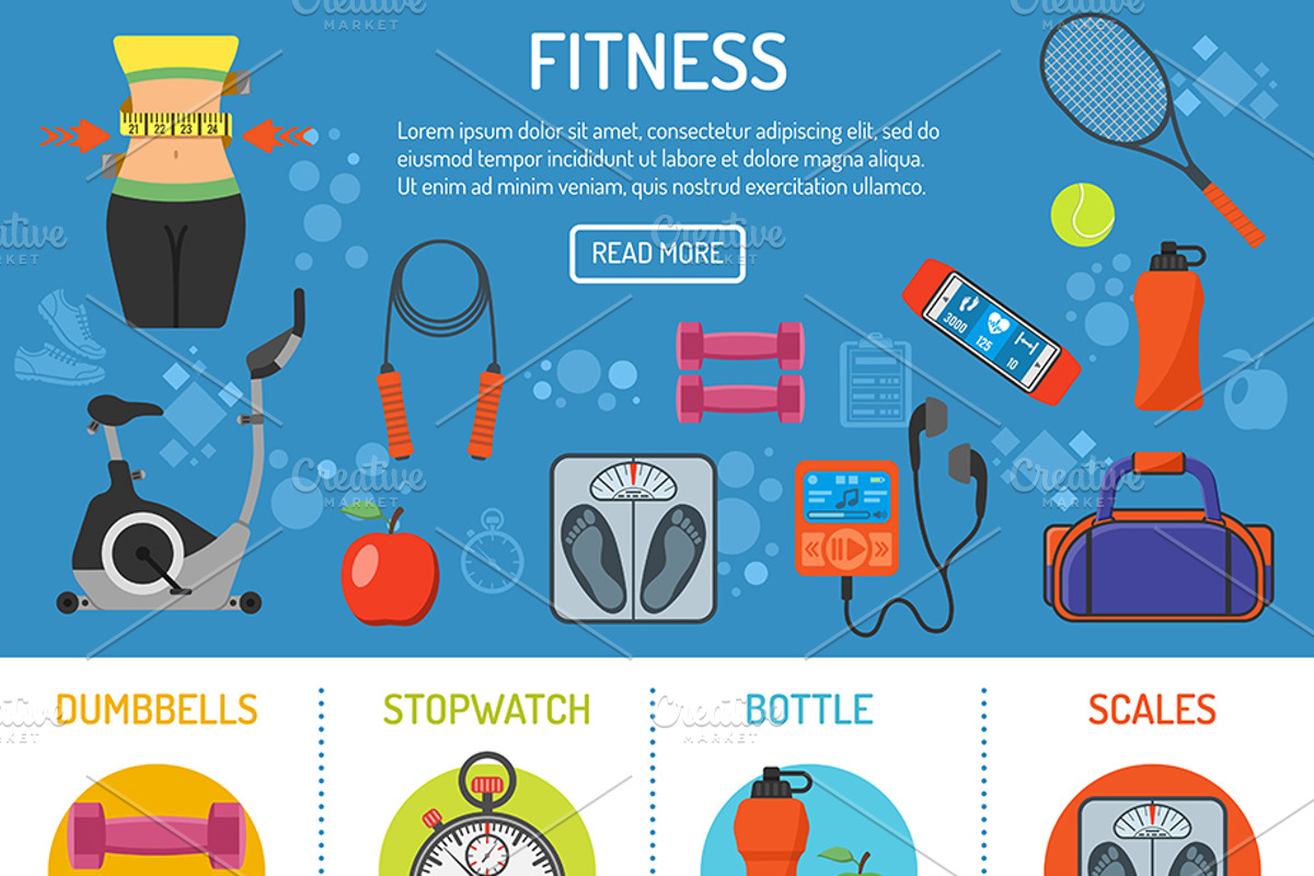 Fitness and Gym Themes, a Food Illustration by TAlex (Photo 4 of 7)