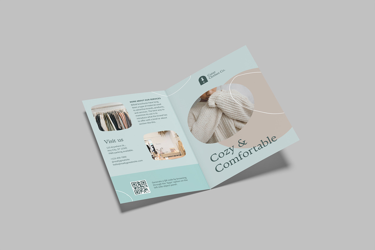 A5 Bifold Brochure Mockup, an Advertising Mockup by lamorastudio (Photo 11 of 12)