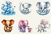 Mother's Day Elephant Clipart, an Illustration by OK Design (Thumbnail 5 of 5)