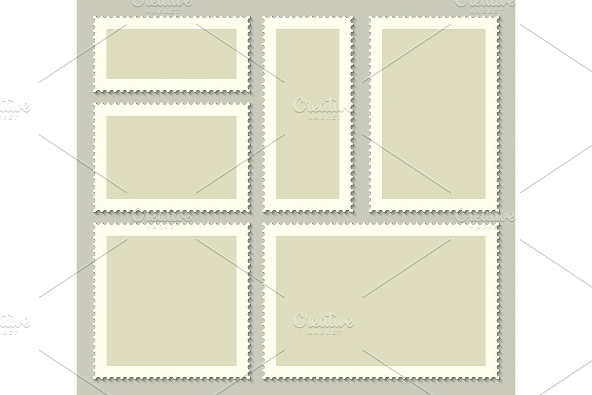 Blank postage stamps, post card., a Work Illustration by HAPPY VECTOR