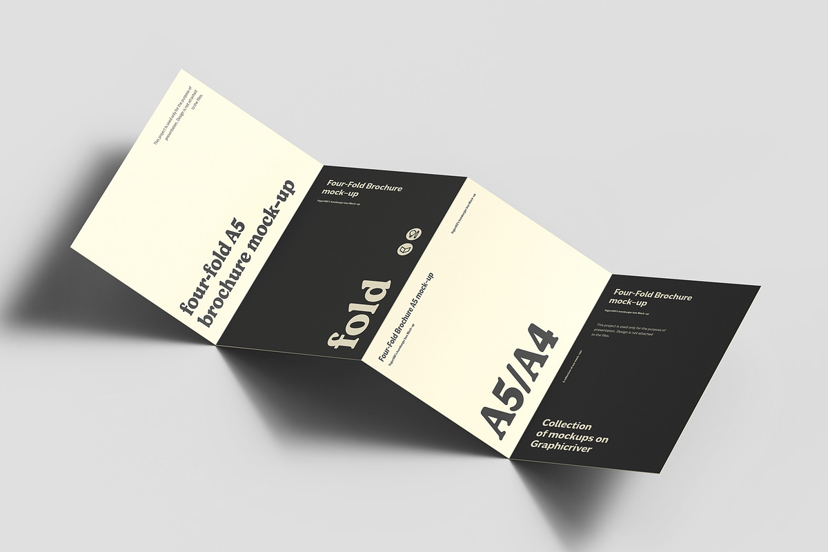Four Fold A5 Brochure Mockup, an Advertising Mockup by Yogurt86 (Photo 11 of 16)