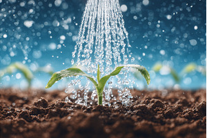 A young plant is being watered by a, a Nature Photo by ZinetroN