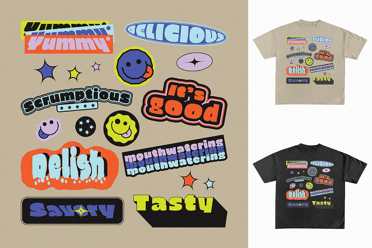 Slang Typography Sticker Pack Vol.2, a Graphic by 159room.studio