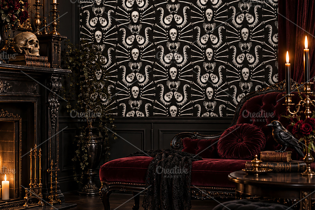 Skull & Bones Patterns + Clipart, a Pattern Graphic by Sveta Aho (Photo 5 of 5)