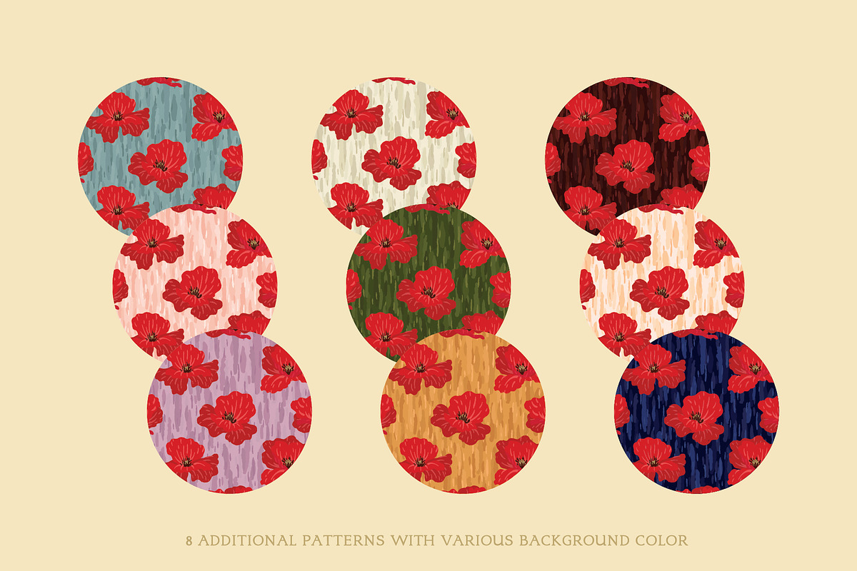 Painted Floral Patterns - The Poppy, a Pattern Graphic by Euonia Meraki (Photo 3 of 10)