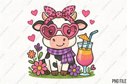 Highland Cow and Flowers PNG, an Illustration by CraftArtStudio (Thumbnail 1 of 4)