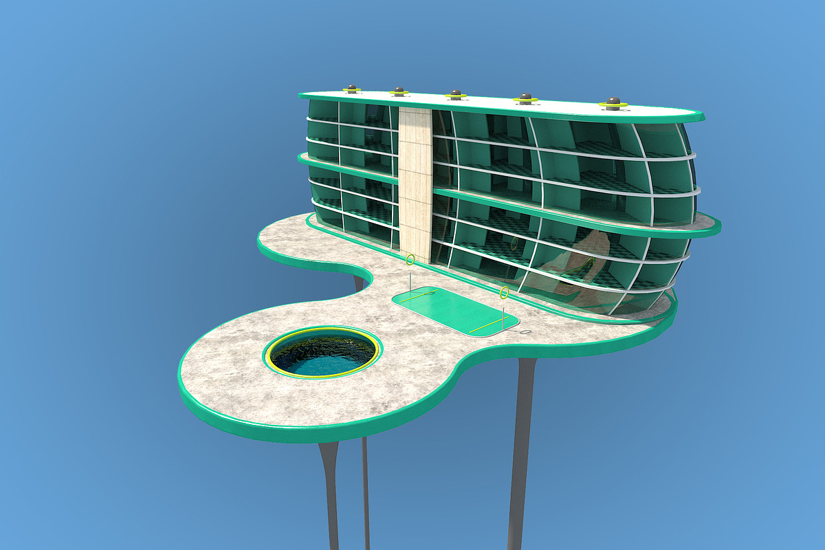 Futuristic Architecture Skyscraper #, an Architecture 3D Model by Daniel Mikulik (Photo 2 of 11)