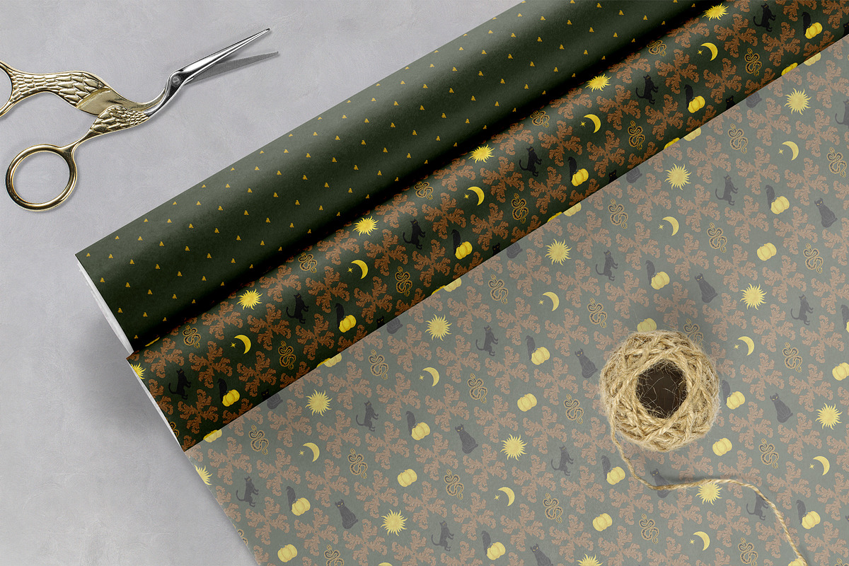 Emerald Gothic Halloween Pattern Set, a Pattern Graphic by Oksana Dovhopol Art (Photo 2 of 10)