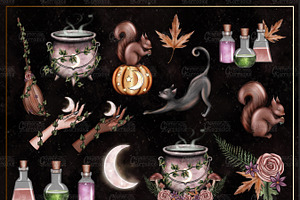 Woodland Witch - Clipart Collection