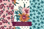 Floral Patterns & Borders, a Pattern Graphic by Nadia Grapes (Thumbnail 4 of 8)